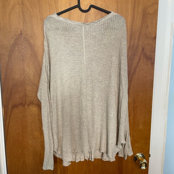 Urban outfitters Out From Under Beige Jojo Button Down Thermal Long Sleeve Shirt - Picture 6 of 6